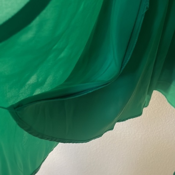 Nwt Halston heritage Sz 4 viridian green swing dress flutter sleeve lined $275 - Picture 5 of 11